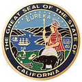 7/8" Etched Enameled Medal Insert (State Seal of California)